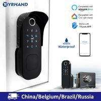 Tuya Fingerprint Door Lock Waterproof Outdoor Gate Bluetooth TT Lock Wifi Passcode IC Card Keyless Enter Electronic Lock