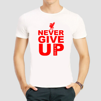 เสื้อลิเวอร์พูล Never Give Up Liverpool (N9) ราคาเริ่ม 180 บาท (ผ้าดี cotton100, สกรีนแบบเฟล็ก PU)