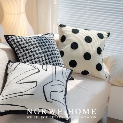 【SALES】 Light luxury houndstooth sofa pillow ins style Nordic living room decoration soft waist simple cushion