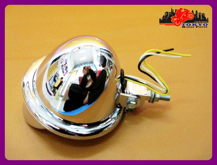 vespa-headlight-headlamp-set-yellow-accessories-cap-ไฟหน้า-ไฟแต่ง-สีเหลือง-มีแก๊ป-เวสป้า-สินค้าคุณภาพดี