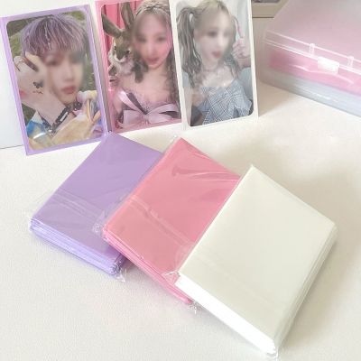 【CC】⊙  SKYSONIC 50pcs Kpop Card Sleeves 61x91mm Color Holder Holo Postcards Top Load Film Photocard Game Cards Protector