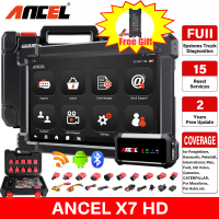 Ancel X7 HD 2IN1 OBD2 Scanner สแกนเนอร์24โวลต์ดีเซล OBD HOBD ยานพาหนะเชิงพาณิชย์รถบรรทุกสำหรับ Bendix สำหรับ Cummins อิเล็กทรอนิกส์ /Fuso/hino/อีซูซุ/วอลโว่รถบรรทุกหนักรถกระบะรถบัสรถขุดรหัสสะอาด Creader สแกนเนอร์วินิจฉัยเครื่องมือสแกน