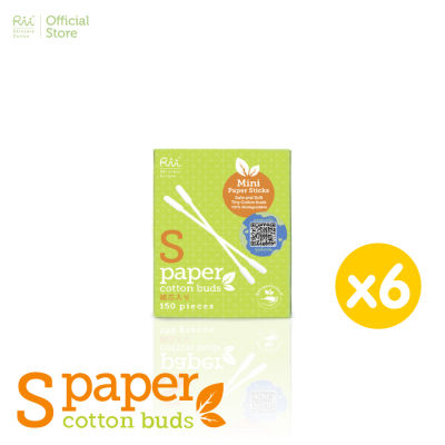 [แพ็คหก] Rii S Paper Cotton Buds 150 pcs./Box
