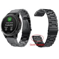 สายนาฬิกาเหล็กสแตนเลสสายรัดเปลี่ยนแทนสำหรับ Garmin Fenix 7 7X 6 6X Pro 5 5X Plus 3ชม. 2 Quaitx 3 5 7 7X ไพลิน