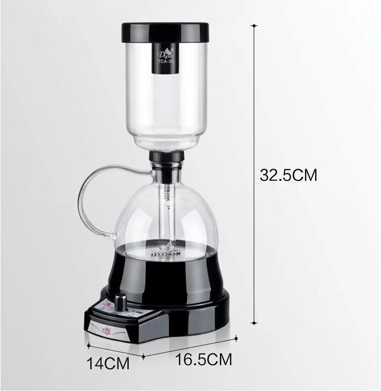 Japanese style electric siphon coffee maker 3 cups vacuum coffee machine  brewer drip tea siphon glass pot filter-espresso maker