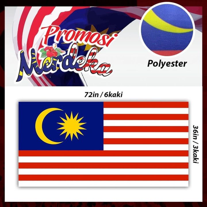 Malaysia Flag 3x6ft Bendera Malaysia 3x6ft 90cm X 180cm Lazada