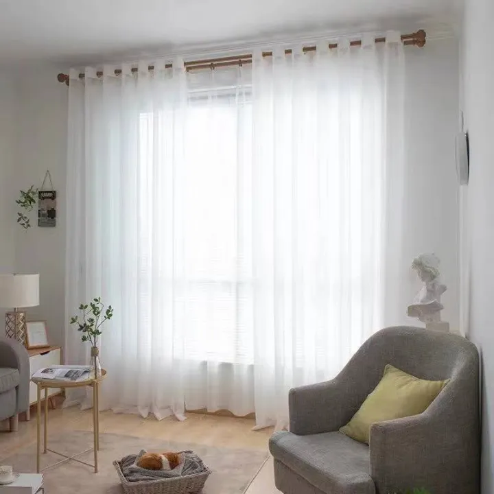 1pc Plain Sheer Curtain 215x150cm With, Sheer Curtains Diy