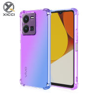 XICCI สำหรับ Vivo V25/V25E ไล่โทนสีสีที่ครอบคลุมกรณี Soft TPU ซิลิโคนโทรศัพท์กรณีปกหลังกันกระแทกปลอก