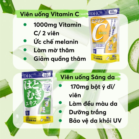 Combo viên uống trắng da mờ thâm giảm nám dhc vitamin c + dhc trắng da 60 - ảnh sản phẩm 4