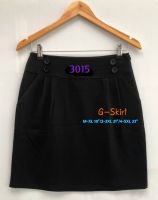 G-Skirt (3015) "กระโปรงผ้านาโน ทรงเอ สีดำ เอวแต่งกระดุม กระเป๋าข้าง ไม่ผ่า"  กระโปรงทำงาน  กระโปรงกระเป๋าข้าง  กระโปรงทรงเอ #กระโปรงทรงทำงาน