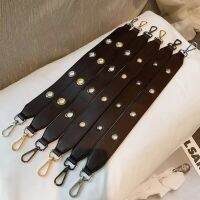 PU Leather Rivet Bag Strap Women Shoulder Crossbody Bag Belt Solid Wide Strap Bag Part Accessories Female Messenger Bag Strap