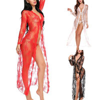 Honnyzia Shop Perspective Lace Lingerie Women Kimono Bathrobe Underwear Langerie Costumes