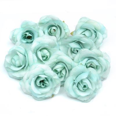 [AYIQ Flower Shop] 10/50ชิ้นกล่องของขวัญดอกกุหลาบประดิษฐ์ผ้าไหมดอกไม้หัว4ซม. สำหรับของตกแต่งงานแต่งคริสต์มาสพวงหรีด DIY สมุดภาพดอกไม้ปลอมงานฝีมือ