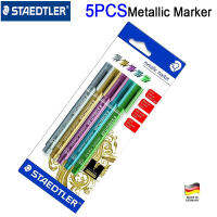 Staedtler 8323ปากกามาร์กเกอร์โลหะปากกาวาดภาพเขียนการ์ด DIY 5ชิ้น/เซ็ต