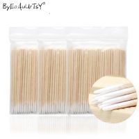 【YF】 300pcs Disposable Small Size Cotton Swab Lint Brushes Wood Buds Swabs Extension Glue Removing Tools