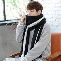 Linguozhang22Scarf ผ้าพันคอผู้ชายแบบถักทำจากขนสัตว์,Youthlinguozhang22แบบหนาสำหรับนักเรียนนักศึกษาเกาหลีฤดูหนาว