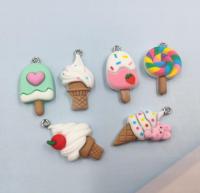 20pcs/lot Kawaii Lollipop Ice Cream Resin Charms for Jewelry Making DIY Pendants Keychain Necklace Earrings Accessories