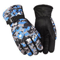 Blowing Waterproof Motorcycle Gloves Winter Warm Full Finger Anti-slip Riding Gloves