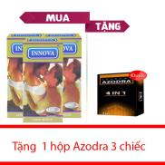 Combo 3 hop Bao cao su gân gai kéo dài thời gian INNOVA vàng hộp 12c.Tang