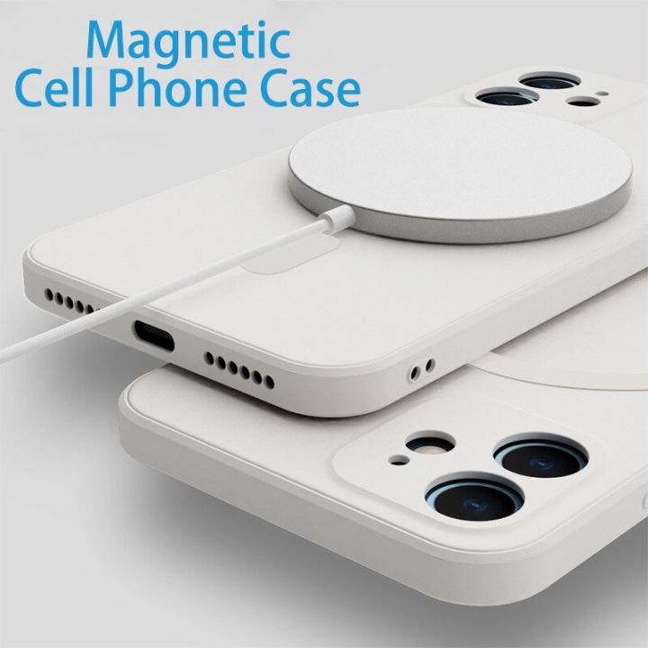 เคสโทรศัพท์เซลล์สำหรับ-magsafe-iphone-11-12-13-14-pro-max-xr-xs-ฝาครอบแม่เหล็กซิลิโคนนิ่มป้องกันโทรศัพท์เคสแม่เหล็ก-lhg3765อะไหล่-pa