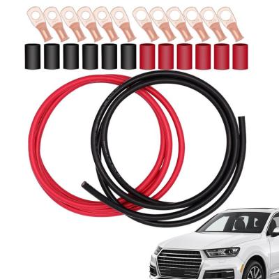 Car Battery Cable Replacement Kit Battery Wire Terminal Connectors Inverter Cables 6Awg Copper Power Lines with Lug Connectors Heat Shrink Tubing Kit for Car Truck Solar successful