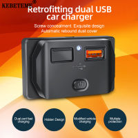 KEBETEME 4.2A 3.1A PD USB ชาร์จแบตรถกับซ็อกเก็ตสวิตช์ไฟ LED รถบัสบรรทุกเต้าเสียบอะแดปเตอร์ไฟฟ้า