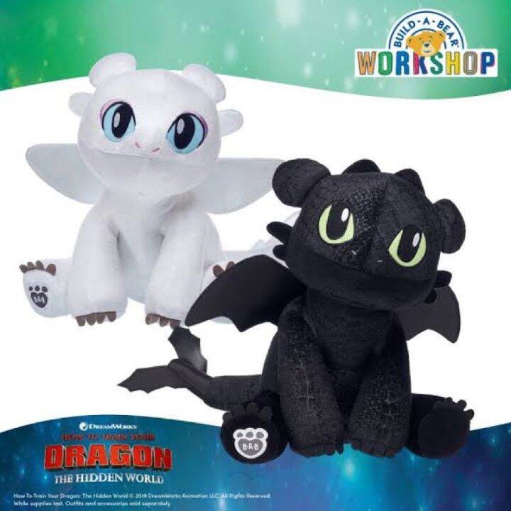 ตุ๊กตาเขี้ยวกุด-เพลิงนวล-toothless-build-a-bear-workshop-มือสองลิขสิทธิ์แท้จากอเมริกา-how-to-train-your-dragon