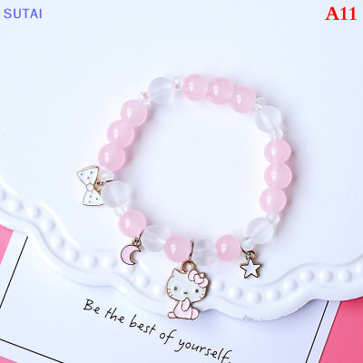 💖【Lowest price】SUTAI ใหม่สร้อยข้อมือคริสตัลพลอยคาลซิโดนีสีม่วงสีสันสดใสเวอร์ชันเกาหลีสำหรับผู้หญิงกระต่ายดอกไม้น่ารักเครื่องประดับสุภาพสตรีขนาดเล็ก