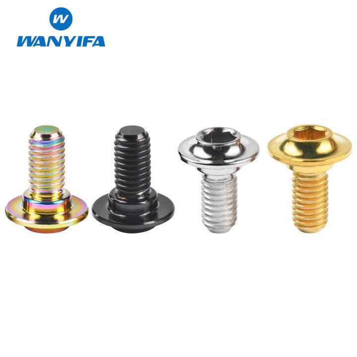 Wanyifa 4pcs Titanium Bolt M5 Clamp Screw for Bicycle Brake Shoes Clamp