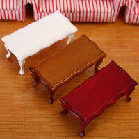 Microgood 1:12 Dollhouse Teatable Fine รายละเอียดสมจริงตกแต่งสีทึบไม้ Miniature โต๊ะกาแฟเฟอร์นิเจอร์สำหรับของขวัญ Creative Miniature Teatable