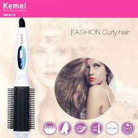 KEMEI KM-8110 3-IN-1 Multifunctional Straightener Iron Curler Hair Styling Tool Electric Tourmaline Ceramic Roller Comb