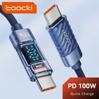 Toocki PD 100W Type C To Type C สายเคเบิลที่ชาร์จไฟรวดเร็ว USB C เป็น USB C Display สายเคเบิลสำหรับ Macbook Realme Poco