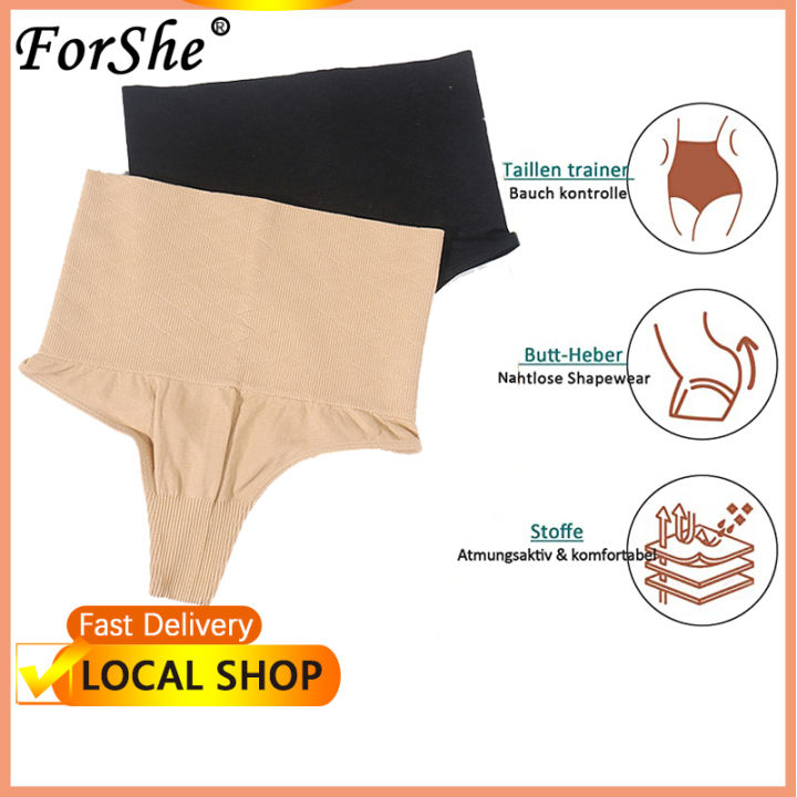 💎ForShe💎Women Waist Cincher Girdle Tummy Control Thong Panty Slimmer Body  Shaper Thong High Waist Seamless Body Shaper Panties with Tummy Control