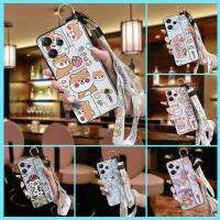 Cute Wrist Strap Phone Case For Redmi12 4G Wristband Waterproof Back Cover ring Dirt-resistant Anti-knock Kickstand