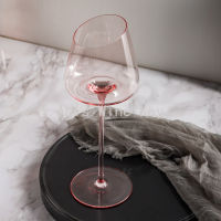 250-300ml Oblique Flamingo Color Goblet Crystal Glass Red Wine Cup Valentines Day Gift Fashion Art Drinkware