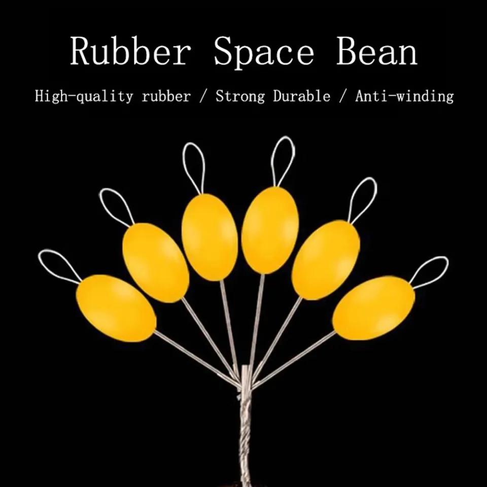 RIRIANN Fly Fishing Fishing Tackle Oval Stopper Rubber Space Beans S M L  Float Ball Fishing Space Beans Oval Fishing Float Fishing Line Stops  Fishing Bobber