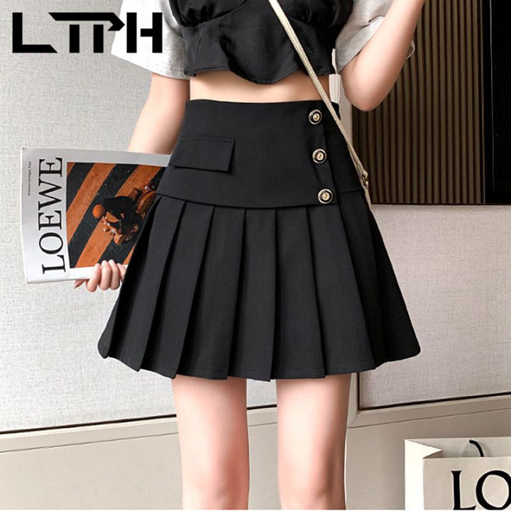 ltph-korean-fashion-high-waist-skirt-women-irregular-pleated-safety-lining-design-england-style-mini-suit-skirts-autumn-new