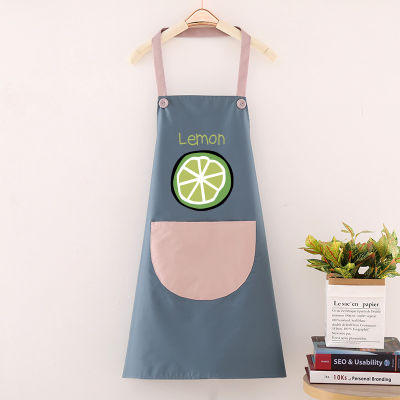 Waterproof Apron Oil Proof Apron Work Clothes Apron Lemon Skin Green Apron Waterproof And Oil Resistant Apron Kitchen Household Sling
