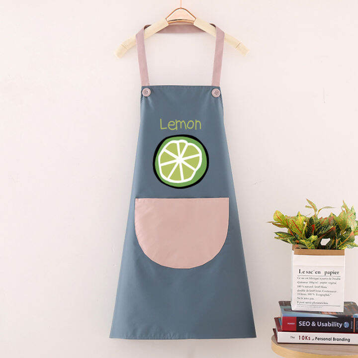 waterproof-apron-oil-proof-apron-work-clothes-apron-lemon-skin-green-apron-waterproof-and-oil-resistant-apron-kitchen-household-sling