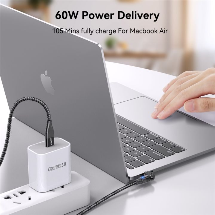 chaunceybi-60w-5a-magnetic-cable-4-0-fast-charging-type-c-to-540-rotation-data-charger-wire-macbook