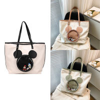 Disneys Mickeys Mouses กระเป๋าสะพายการ์ตูน Kawaii อะนิเมะน่ารักเวอร์ชั่นเกาหลีแฟชั่นที่เรียบง่ายสบายๆรักแร้กระเป๋าของขวัญวันเกิด