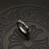 Chrome Hearts1▼✙ Mens trendy brand punk ring high version full cross flower ring 925 sterling silver made old stacked hip-hop index finger