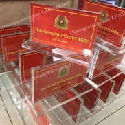 Biển chức danh mica công an