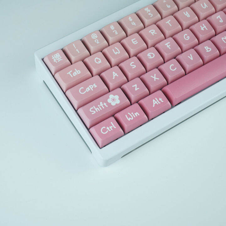 127-keys-pbt-ข้อความเหมือนกับ5ด้านย้อมย่อยสีชมพูซากุระ-xda-รายละเอียดหมวกที่สำคัญสำหรับเชอร์รี่-gateron-mx-สวิทช์วิศวกรรม-gamer-แป้นพิมพ์