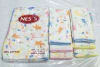 ผ้าอ้อมเด็กแรกเกิด ยี่ห้อ Ness ผ้าอ้อมผ้าสาลูเนื้อEnfant Cotton 100% พิมพ์ลายหมี ไซด์ 27x27นิ้้ว ผ้าเนื้อละเอียดทอสองชั้น ซับน้ำได้ดีเยี่ยม