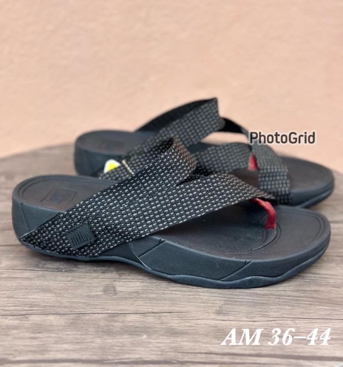 fitflop-รองเท้า-fitflop-ผู้ชาย-sling-weave-toe-thongs-รองเท้าเพื่อสุขภาพ-สินค้าพร้อมจัดส่ง-สีดำสวยๆ