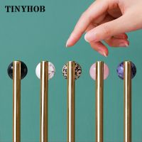 Art Handle/Natural Marble + Brass Knobs Nordic Handles Drawer Pulls Kitchen Cabinet Knobs and Handles Pink  Furniture Hardware  by Hs2023