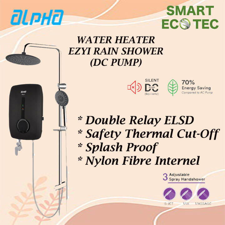 ALPHA RainShower Instant Water Heater with DC Pump (EZYI Rain Shower