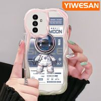 YIWESAN เคสปลอกสำหรับ Samsung Galaxy A04s A14 5G ลายการ์ตูนน่ารักมีสไตล์อวกาศนักบินอวกาศสีสันสดใสขอบคลื่นเนื้อครีมนิ่มเคสโทรศัพท์โปร่งใสป้องกันเคสซิลิโคนใสกันกระแทก