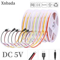 DC5V LED COB Strip Light 320LED USB High Density Flexible COB Led Light Warm Nature White Red Blue Pink Yellow Linear Dimmable LED Strip Lighting